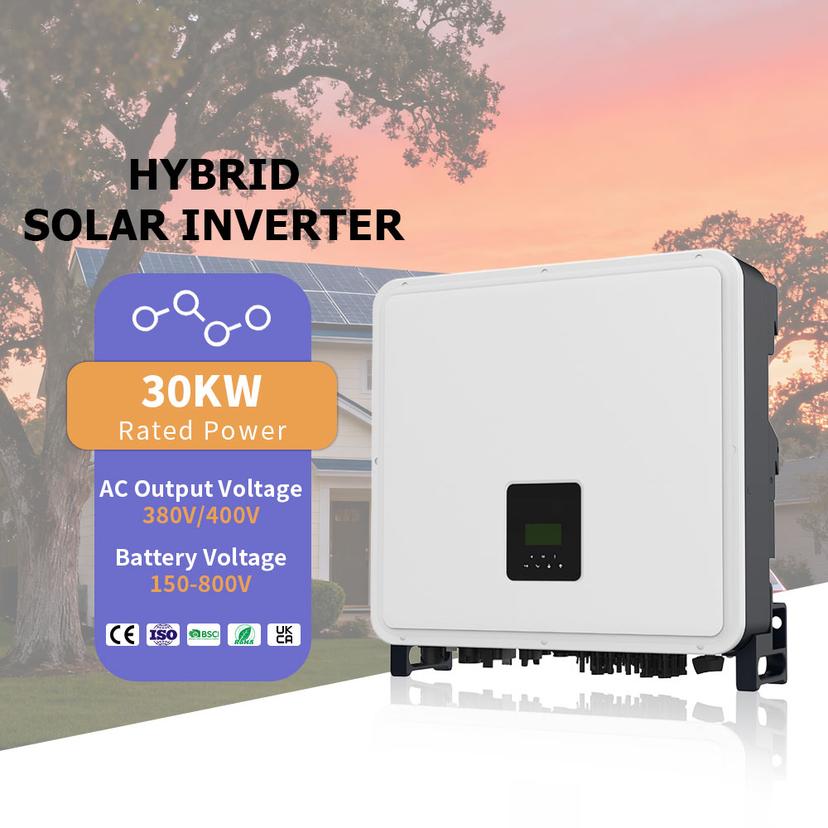 Top Quality Dual Output Mppt 15KW 20KW 25KW 30KW 380Vac Pure Sine Wave Lithium Battery Hybrid Solar Inverter 3 Phase