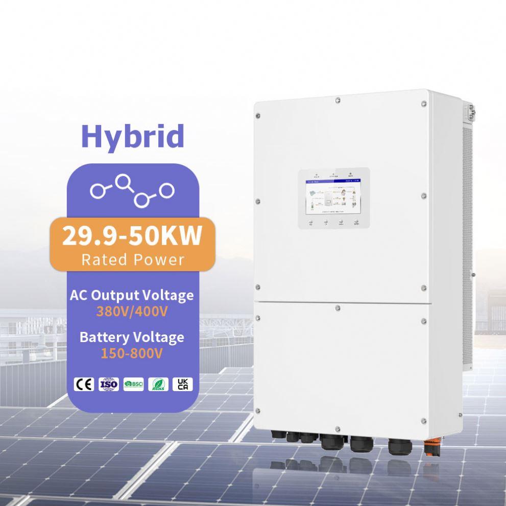 热销三相30KW 40KW 50KW并联支持商用离网直流/交流混合太阳能逆变器