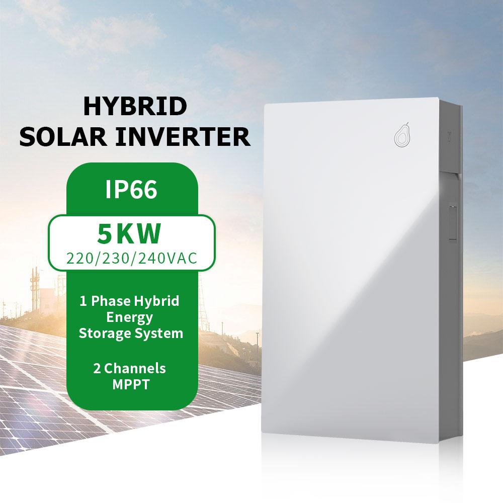 一体式48V太阳能锂电池，内置5KW离网家用单相储能系统混合逆变器
