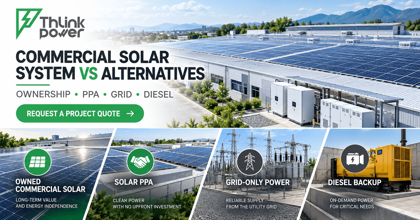 Commercial Solar System vs Grid, Diesel and PPA: B2B Decision Guide