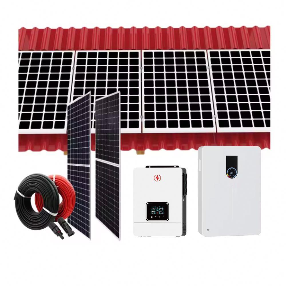 7kW、10kW、15kW纯正弦波光伏太阳能电池板,带蓄电池和逆变器,5kW离网太阳能发电系统